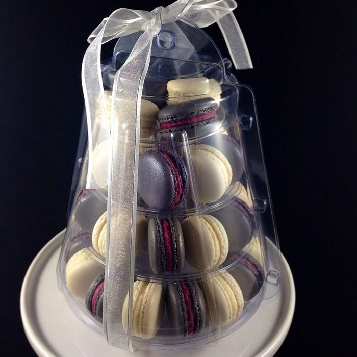 4 Tier Round Macaron Take Away Tower to Hold 35 Macarons N4