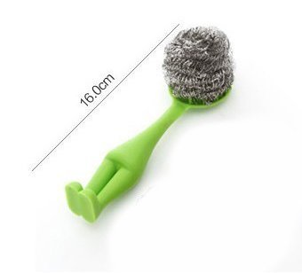 BeautyMood 4 Pcs Shy Villain Shape Scrub Buds Cleaning Ball Cleaning Brush Steel Wire Ball Poleaxe Cup Brush Pot... N7