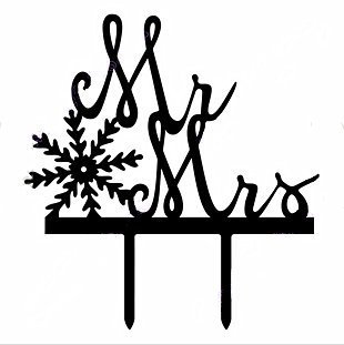 Mr & Mrs Bride and Groom Silhouette Wedding Cake Topper Pick COVERED WITH A PROTECTIVE LAYER WHICH SHOULD BE TORN... N15