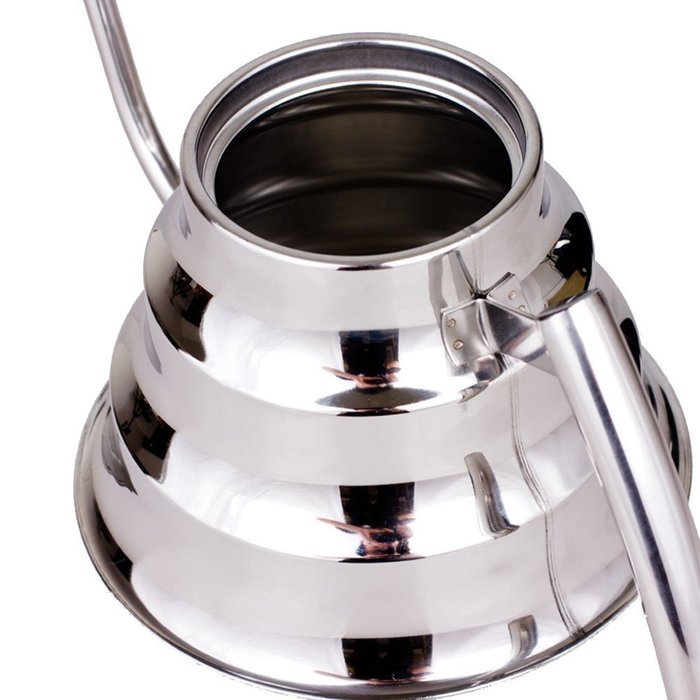 Oak-Pine 1.2 Litre Stainless Steel Coffee Drip Kettle, Gooseneck Drip Tea Pot, Pour Over Method, Silver N7
