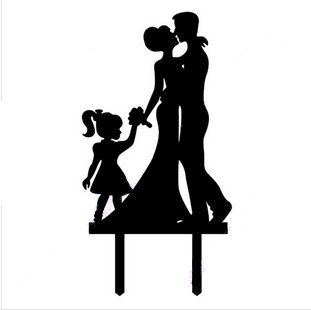 Mr & Mrs Bride and Groom Silhouette Wedding Cake Topper Pick COVERED WITH A PROTECTIVE LAYER WHICH SHOULD BE TORN... N17