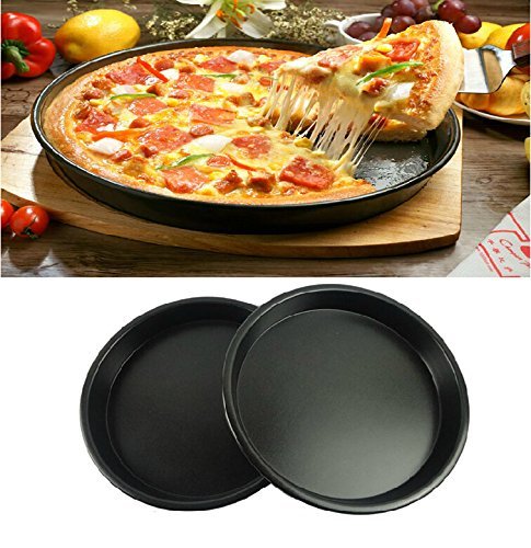 Gabkey Non-Stick 10 inch Dish Stainless Steel Pizza Pan Bakeware Kitchen Helper for Home Usage N9