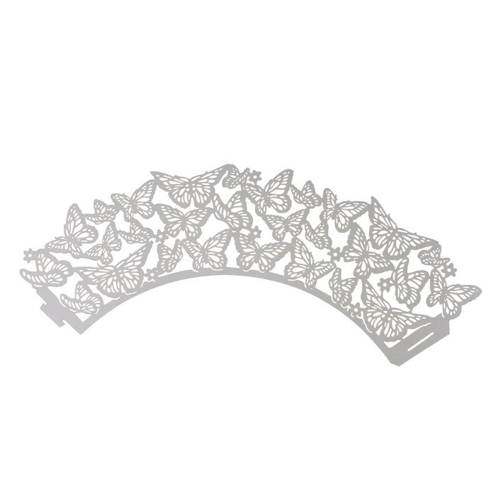 UNIQLED Pack of 50 Dancing Butterfly Filigree Bake Cake Paper Cups Little Vine Lace Laser Cut Liner Cupcake Wrappers... N14