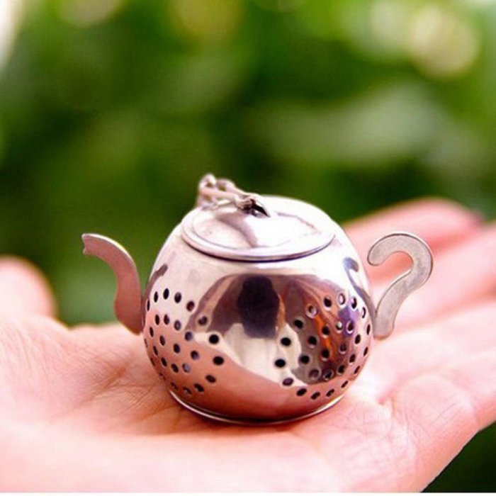 GOOTRADES Teapot Shape Stainless Steel Leaf Tea Infuser Filter Strainer Ball Spoon N4