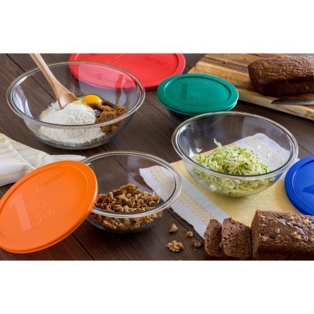 Pyrex 8-Piece Smart Essentials Microwave Safe Mixing Bowl Set N3