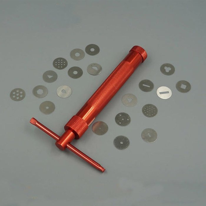 Stainless Steel Sugar Paste Extruder Craft Gun Tips Craft Fondant Cake Sculpture Polymer Clay Tools Random Color N3