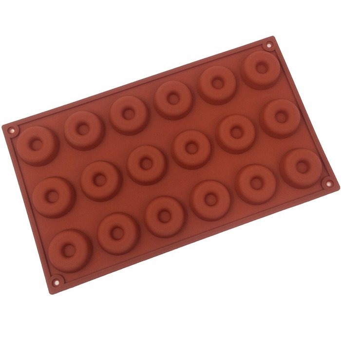 Funshowcase Mini Donut Silicone Mold 18 Cavity 30x17x1cm N2