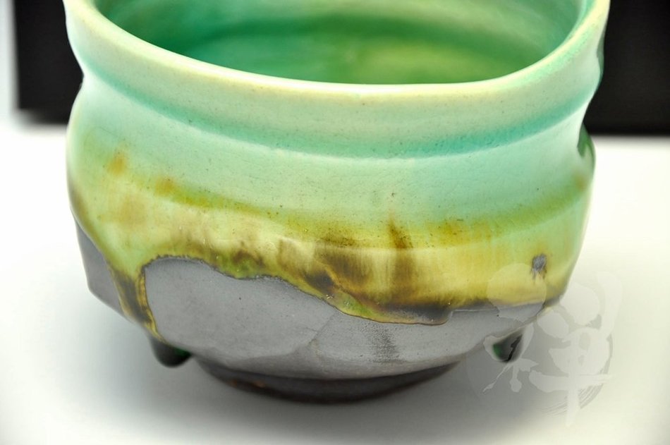 Japanese Mino Yaki ware Matcha Bowl Green Tea 11.5 / 11.5 / 8.5cm (4.5 / 4.5 / 3.3inch)[7358]