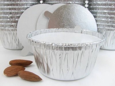 Disposable Aluminum 4 Oz Ramekins/ Foil Cups w/Board Lid #1400L (50)