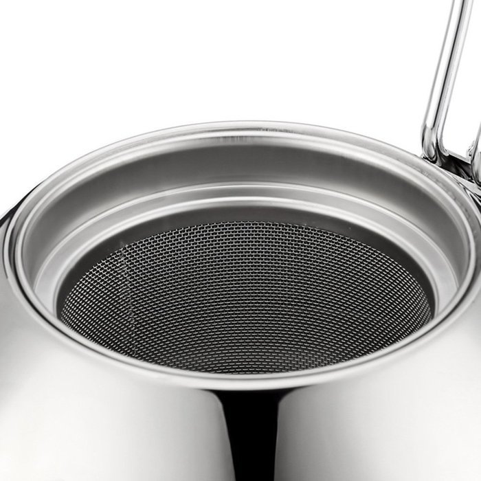 Tea Kettle CHANMOL 50oz Stainless Steel Tea Pot with Infuser Filter Arc Handle ,Best Polished Espresso Coffee... N7
