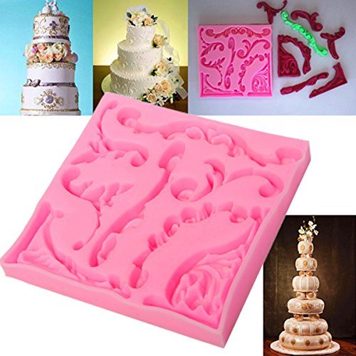 Bluelover 3D Retro Palace Lace Silicone Mold Wilton Fondant Cake Cupcake Chocolate Mold N4
