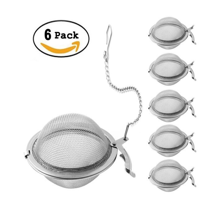 Autoark AH-009 6 Pack Premium Stainless Steel Mesh Tea Ball Strainer for Cozy Tea Time N4
