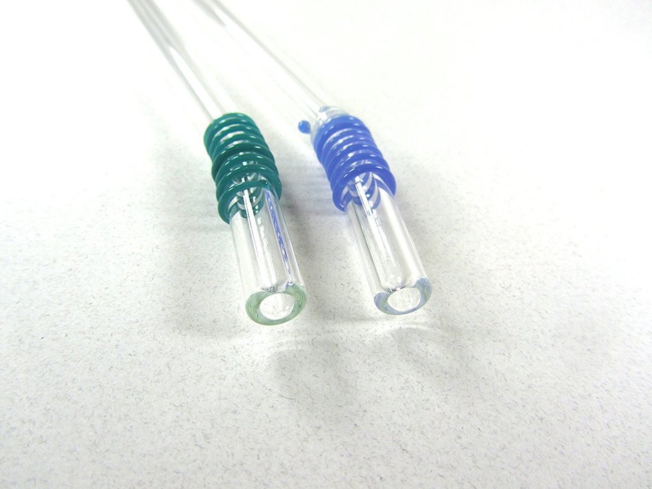 Hummingbird Glass Straws with Cleaning Brush (2 Pack), 8" x 9.5mm, Blue N28