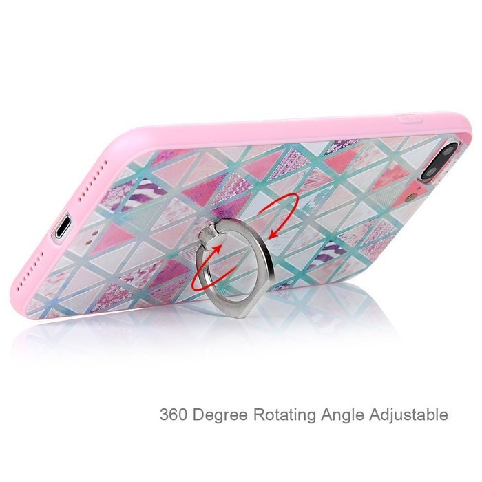 Badalink iPhone 7 Plus Case (5.5") 360 Degree Rotating Ring Holder Kickstand Shockproof Soft TPU Bumper Frame... N60