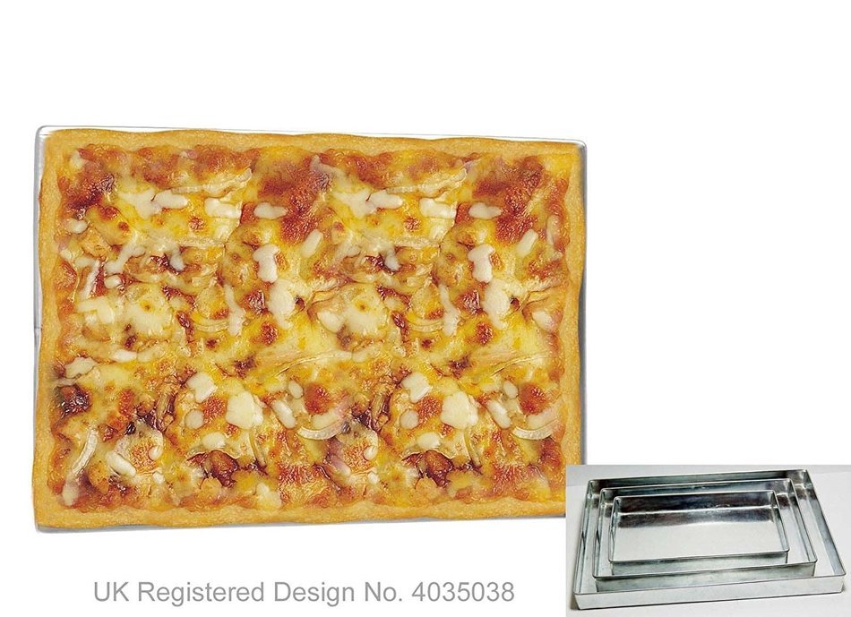 Set of 3 Rectangle Shape Pizza Pans Size 9",11",13" (all 1.2" deep)