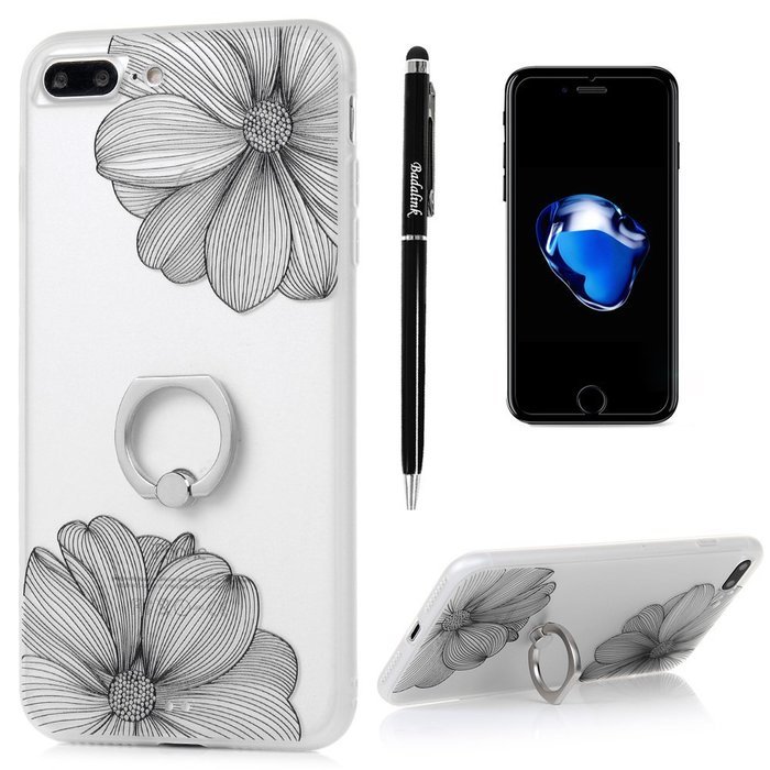 Badalink iPhone 7 Plus Case (5.5") 360 Degree Rotating Ring Holder Kickstand Shockproof Soft TPU Bumper Frame... N64