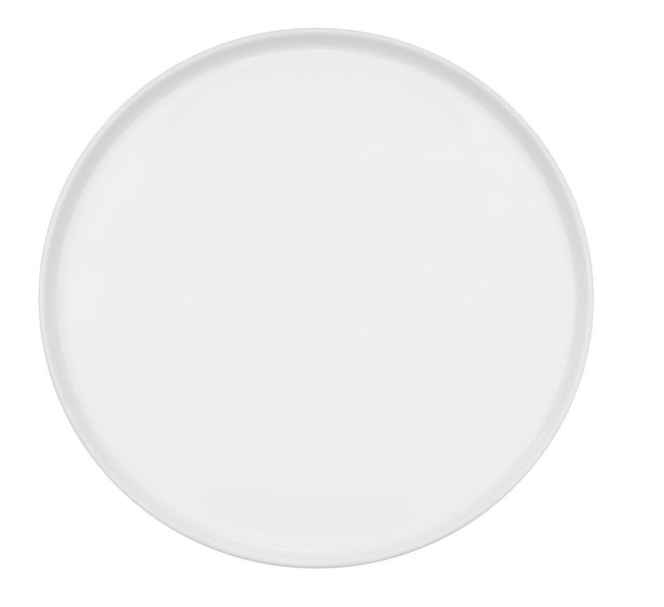 CAC China PP-3 Porcelain Round Flat Pizza Plate, 10-1/2-Inch, Super White, Box of 12