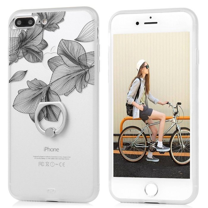 Badalink iPhone 7 Plus Case (5.5") 360 Degree Rotating Ring Holder Kickstand Shockproof Soft TPU Bumper Frame... N67