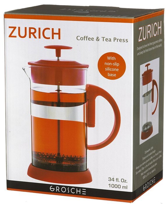 Grosche Zurich Glass French Press Small (350ml - 11.8oz) Purple N9