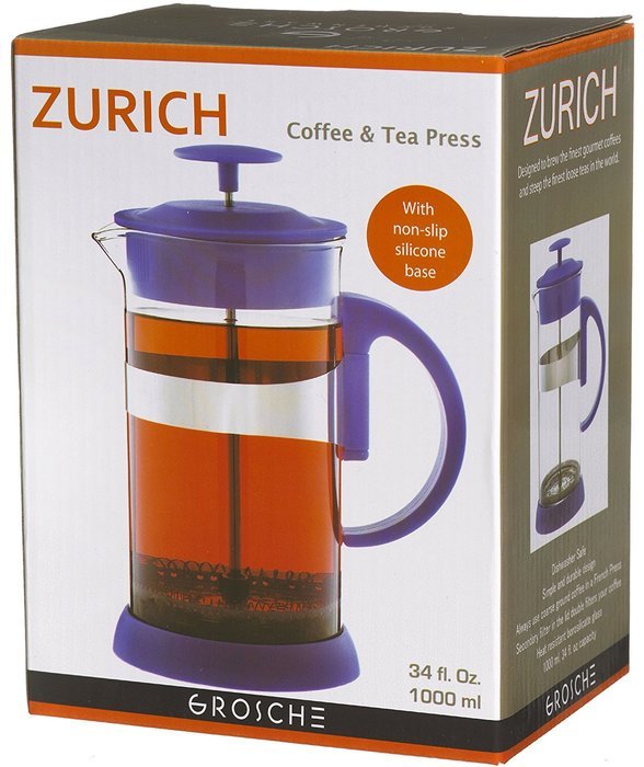 Grosche Zurich Glass French Press Small (350ml - 11.8oz) Purple N12