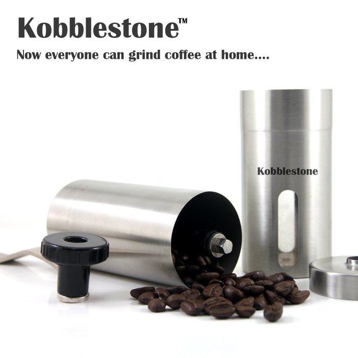 Kobblestone Manual Ceramic Burr Coffee Grinder Including Spoon - Mini Portable Coffee Bean Mill Stainless Steel... N3