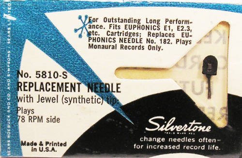 78 RPM PHONOGRAPH NEEDLE for Euphonics E1 E2 E3 180 N325-3S 460-S3 78 RPM