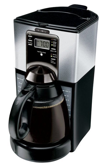 Mr. Coffee FTX45-1 12-Cup Programmable Coffeemaker, Black/Stainless