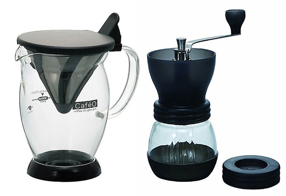 Hario Cafeor Dripper & Coffee Mill Sold Together - V60 Series N3