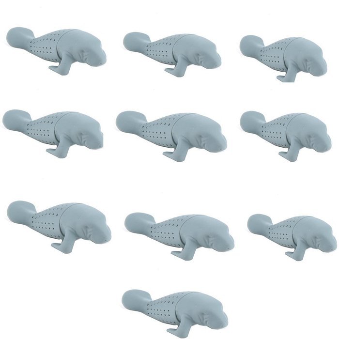 Generic 10Pcs/Lot Manatee Infuser Silicone Loose Tea Leaf Strainer / Health Herbal Spice Filter Diffuser / Essential...