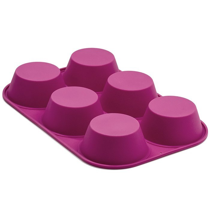 Marathon Housewares KW200010RD Premium Silicone 6 Cup Standard Size Muffin Pan, Red N20