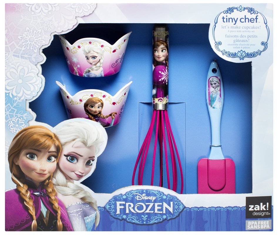 Zak! Designs 4-Piece Tiny Chef Cupcake Baking Set with Elsa & Anna from Frozen N2