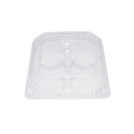 4 Count Clear Hinged Cupcake/Muffin Plastic Container - 500 per case