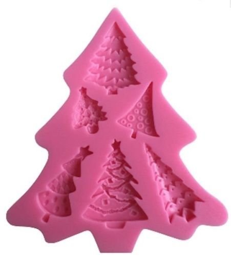 Silicone Mould Cake Candy Pastry Tools Decorating Reusable Non-stick DIY Christmas Tree Shape with 6 cav Silicone...