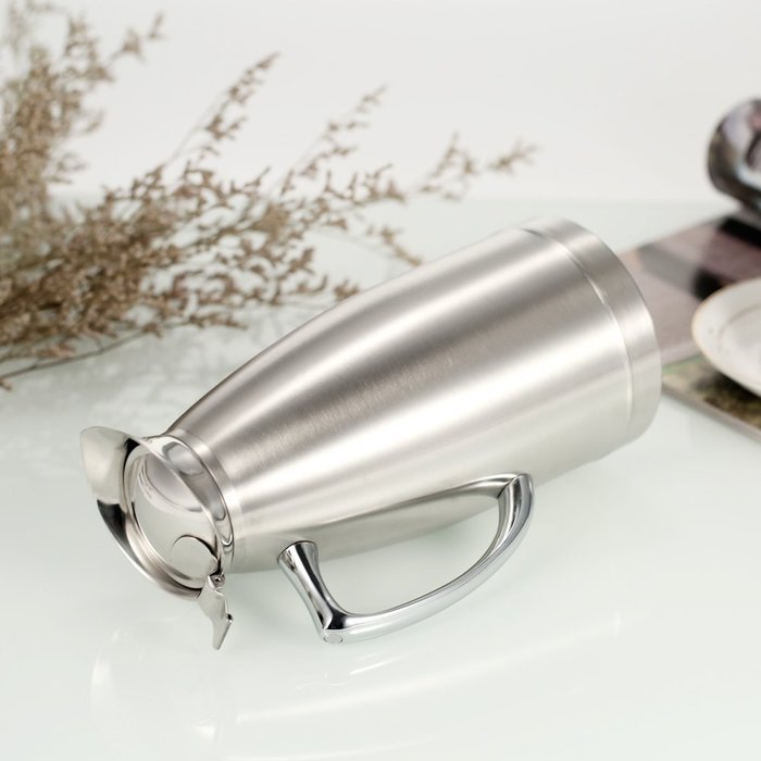 Anself Large Capacity Stainless Steel Vacuum Carafe Coffee Pot Thermal Jug Water Pitcher, Double Walled Insulated N6