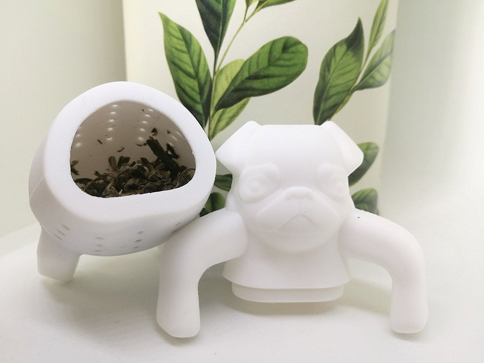 QOCOO Pack of 2 Dog shape Loose Leaf Food-Grade Silicone Tea Infuser Strainers Filter for Black Tea, Green Tea... N2