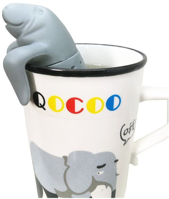 QOCOO Pack of 2 Cute Manatee Loose Tea Infuser Strainer Tea Set, Food Grade Silicone Creative Filter for Your... N2