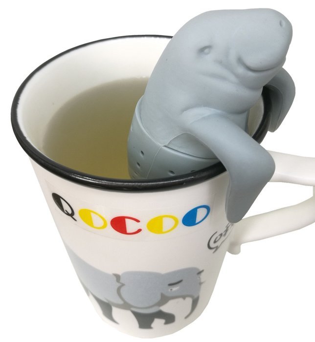 QOCOO Pack of 2 Cute Manatee Loose Tea Infuser Strainer Tea Set, Food Grade Silicone Creative Filter for Your... N3