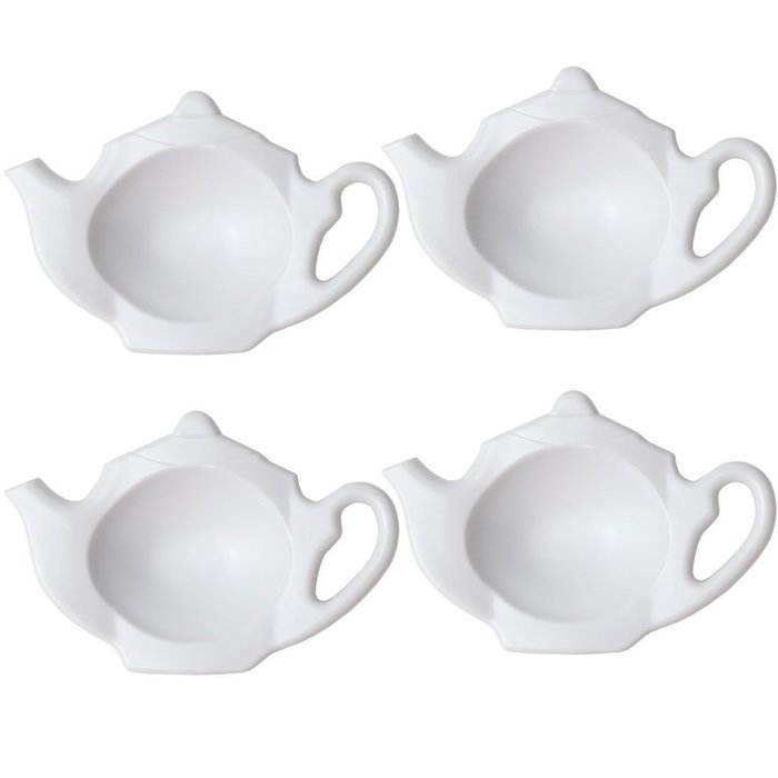 Home-X Teapot-Shaped Teabag Holders - Set of 4 N3