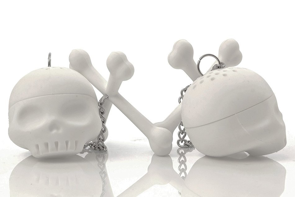 Wishstone Mr & Mrs Bone Sugar Skull & Crossbones Tea infuser Set of 2 - Good Addition To Nessie Loch Ness Monster... N7