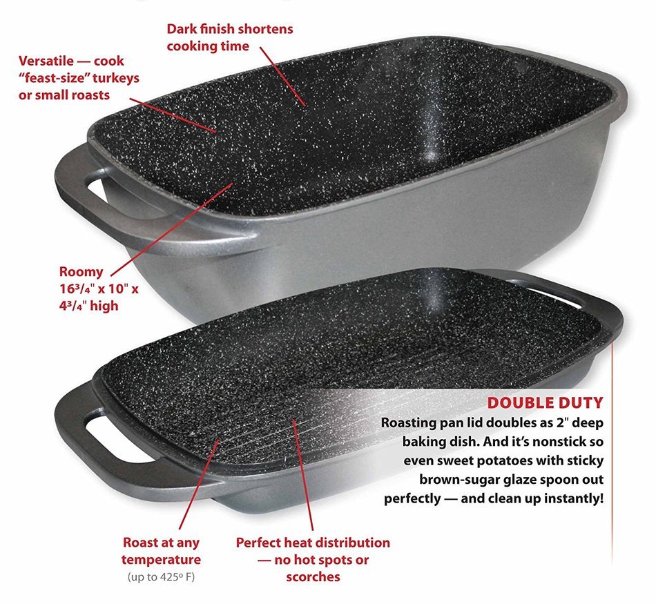 Stoneline Nonstick Roasting Pan+ Baking Dish Set N4