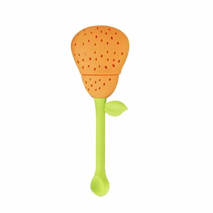 GOOTRADES Silicone Perforated Pear Shaped Tea Strainer Filter (pack of 2) (Brown) N2
