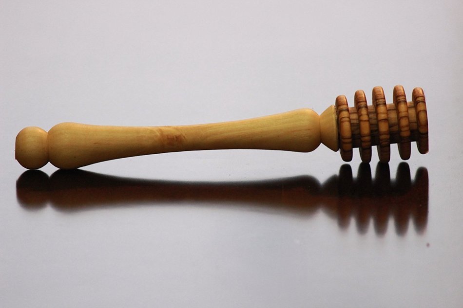 Aelia Olive Wood Honey Dipper Handcrafted in Jerusalem