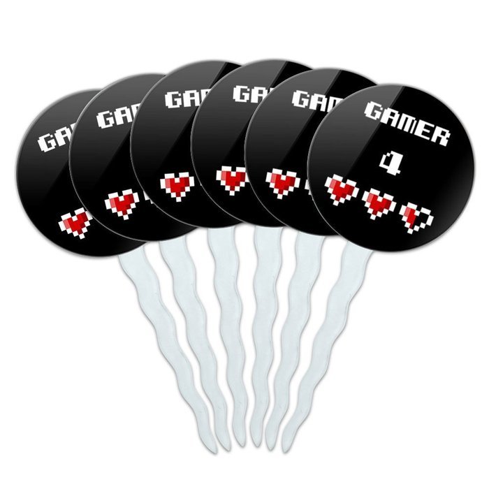 Set of 6 Cupcake Picks Toppers Decoration Sports and Hobbies - Bowling Ball N10