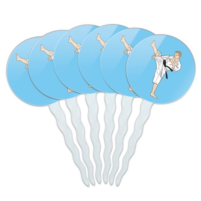 Set of 6 Cupcake Picks Toppers Decoration Sports and Hobbies - Bowling Ball N16