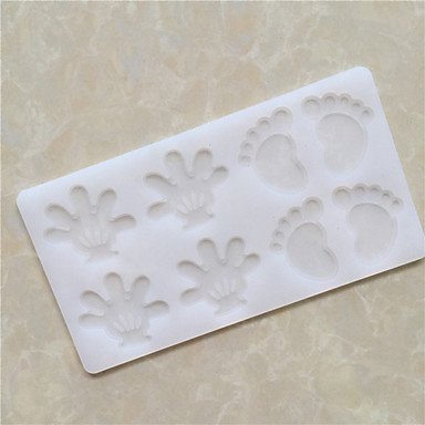 Sher 8 Hole Baby's Hands and Feet Shape Chocolate Plugin Mold for Cake Decoration Baking Mold Silicone Material N2