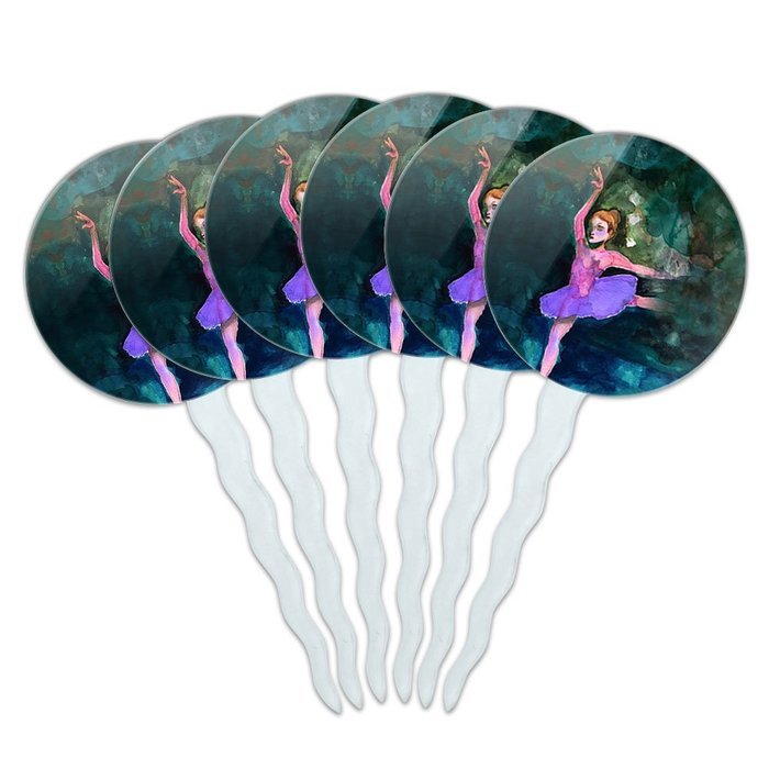 Set of 6 Cupcake Picks Toppers Decoration Sports and Hobbies - Bowling Ball N24
