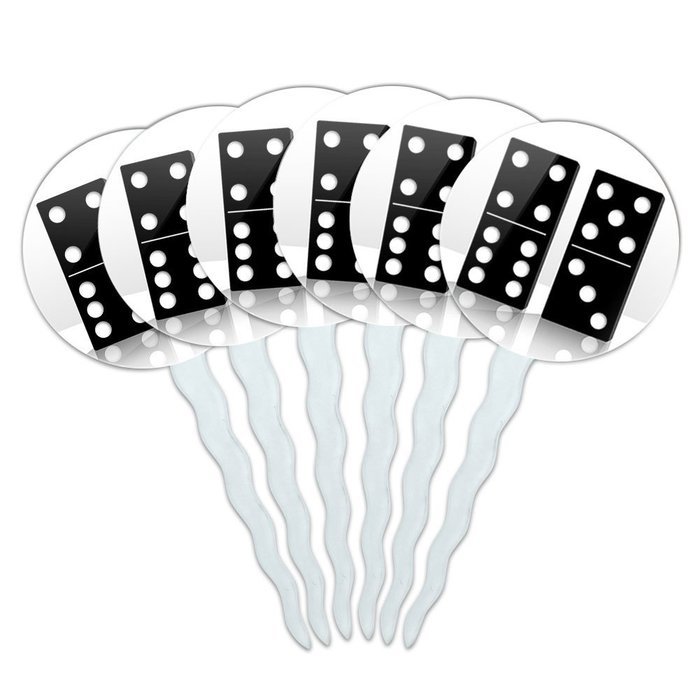 Set of 6 Cupcake Picks Toppers Decoration Sports and Hobbies - Bowling Ball N26