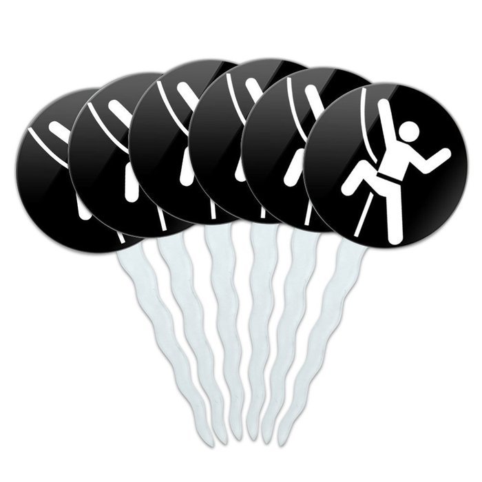 Set of 6 Cupcake Picks Toppers Decoration Sports and Hobbies - Bowling Ball N27