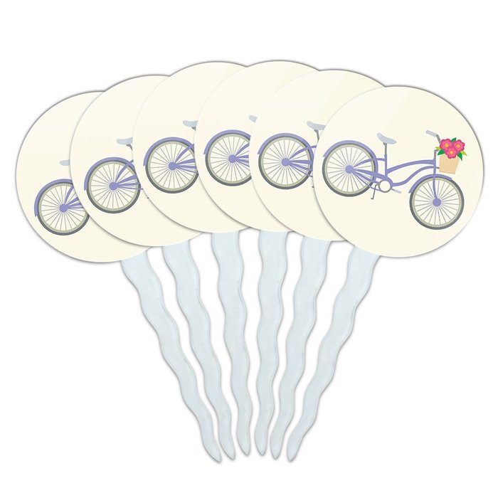 Set of 6 Cupcake Picks Toppers Decoration Sports and Hobbies - Bowling Ball N29