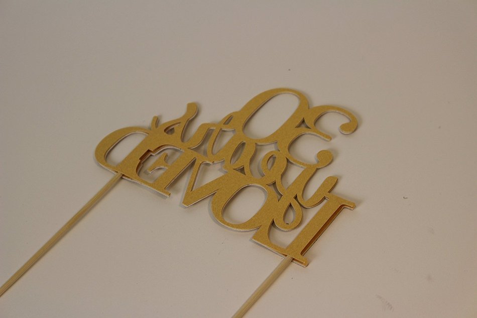 All About Details Gold 30-Years-Loved Cake Topper N3